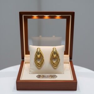 Chic Gold Layered Earrings
